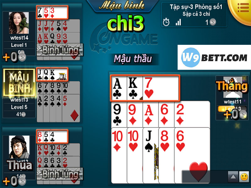 W9bet - Mậu binh online cược hấp dẫn từ cao thủ?